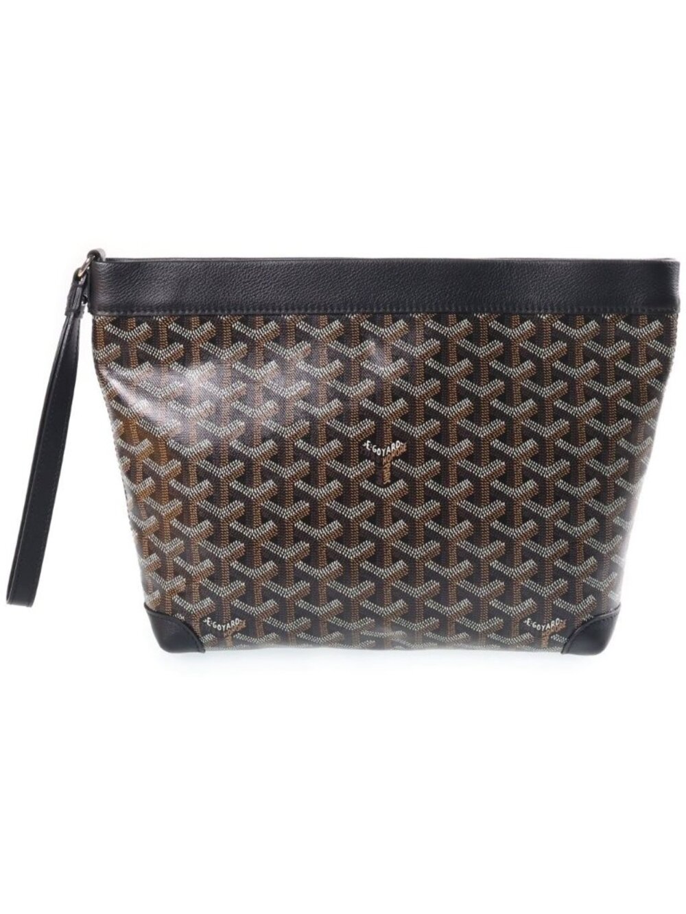 Goyard Conti Pouch Leather Handbag Clutch Black